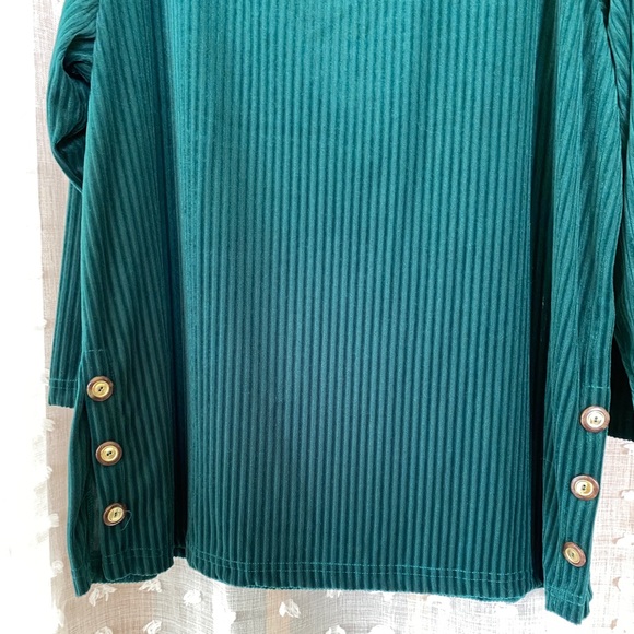 Dark emerald green DVF velvet tunic - Picture 3 of 6